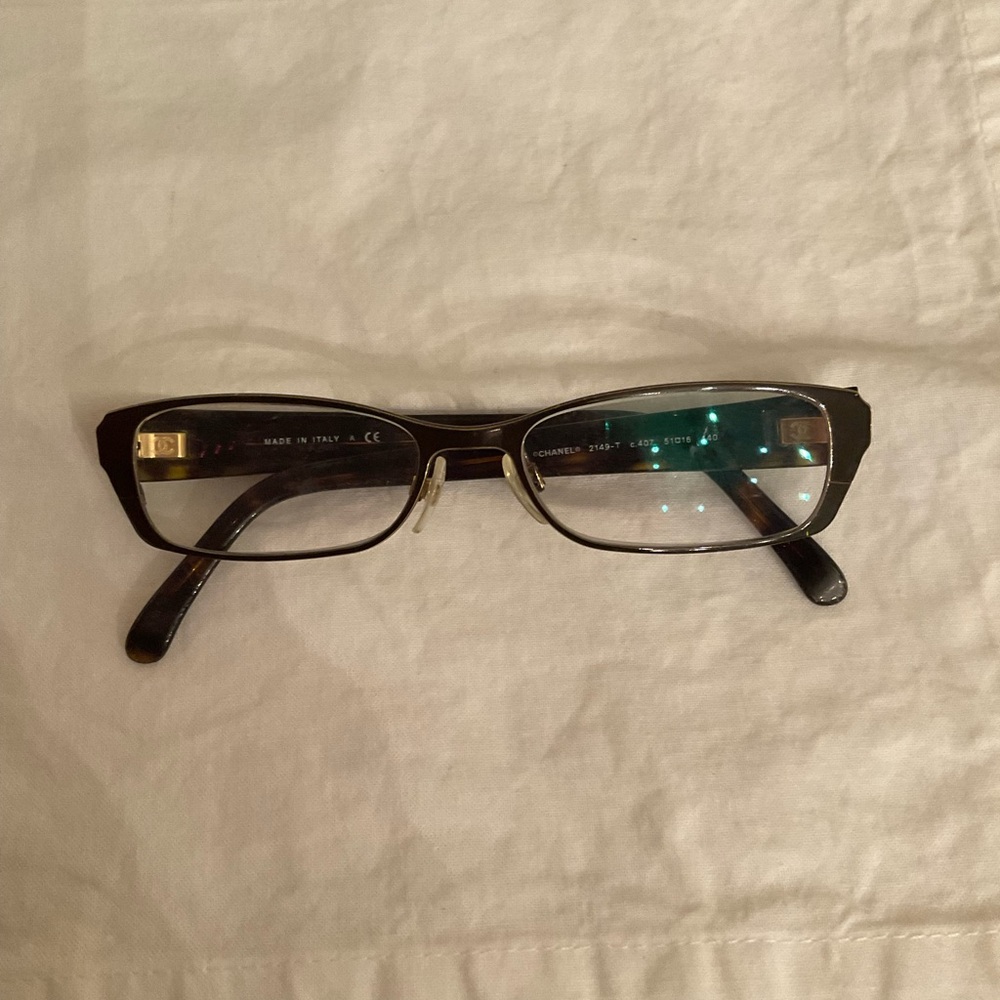 CHANEL ❤️SOLD❤️ Black and Gold Rectangular Glasses